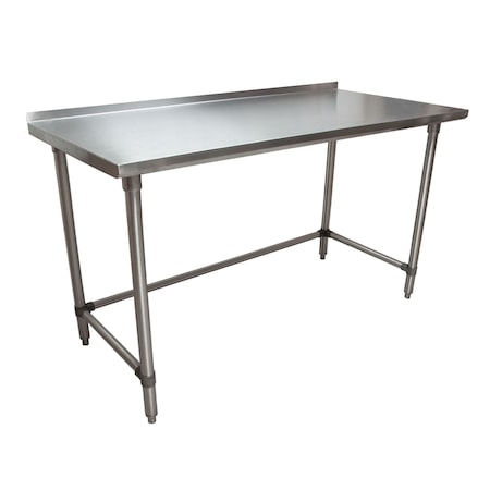Bk Resources Stainless Steel Work Table With Open Base, 1.5" Rear Riser 60"Wx24"D VTTROB-6024